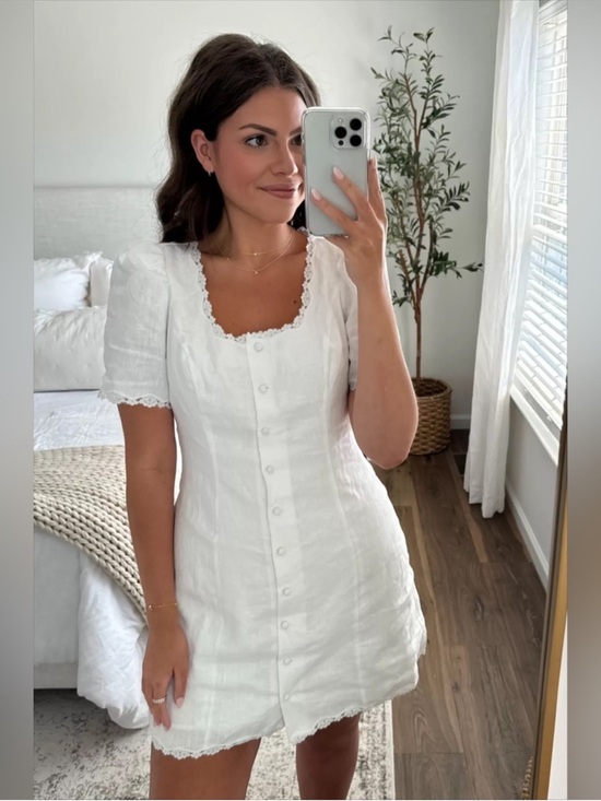 Reformation Dresses & Skirts - Reformation Anabella Linen Mini Dress in White 2